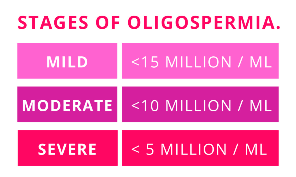 stages of oligospermia (oligozoospermia)